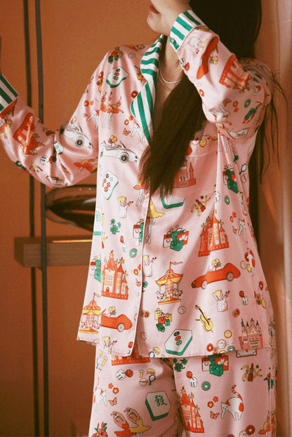 Amora™ Lüks Mahjong Kraliçe Pijama Seti
