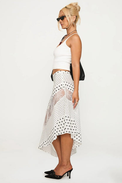 Amora™ Rennar Midi Skirt White /Polka Dot