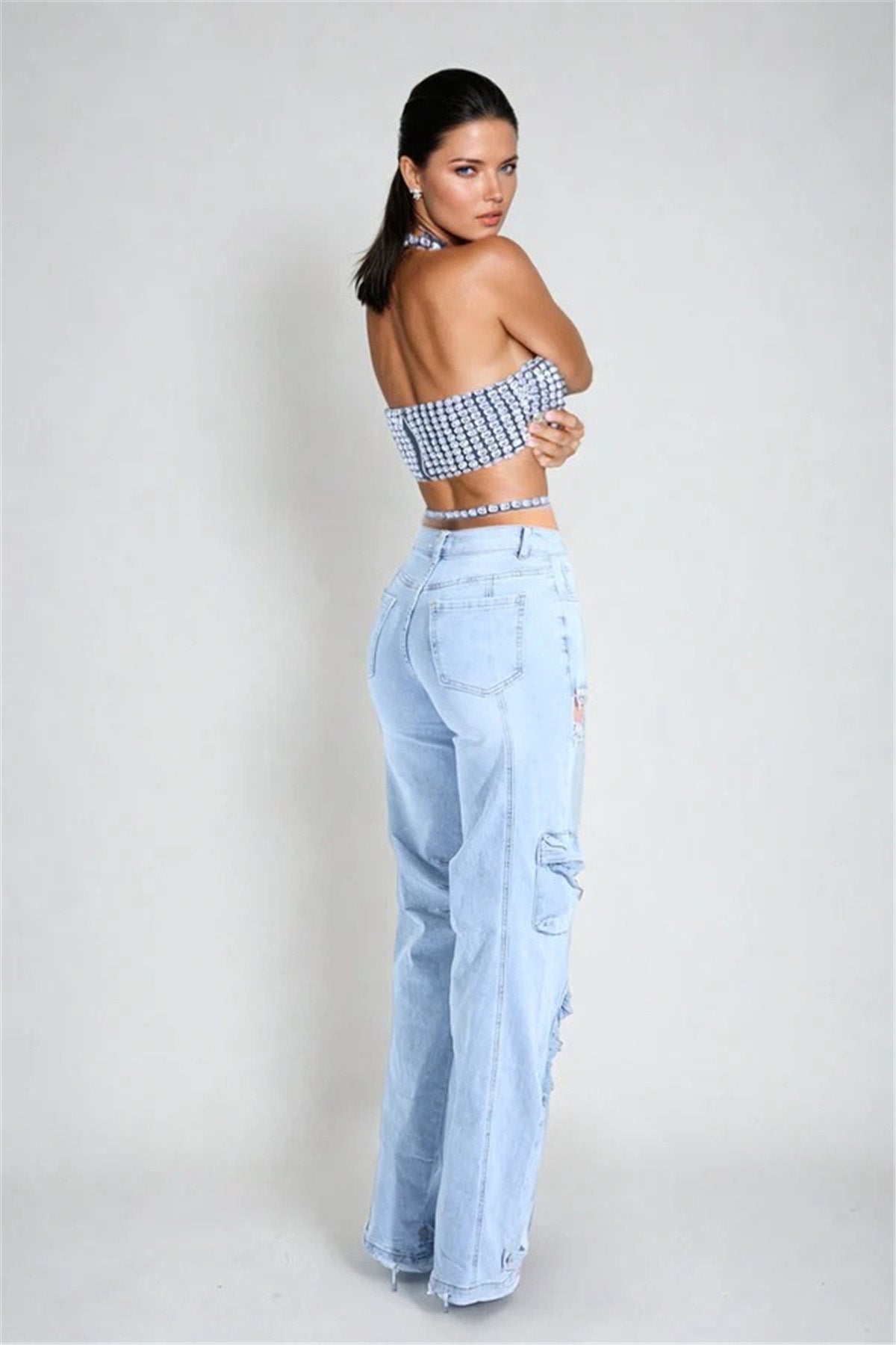Amora™ Kesik Taşlı Kargo Jeanler