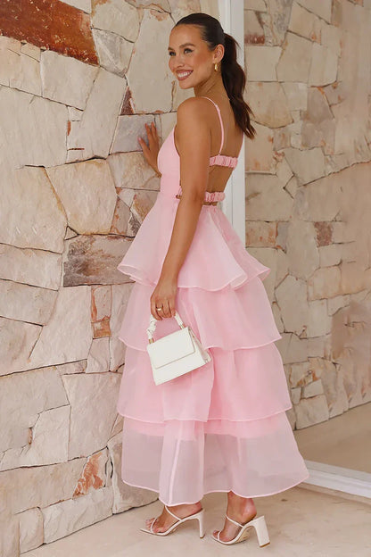Amora™ Shayla Uzun Elbise - Pembe
