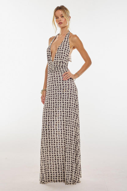 Amora™ Camoni Polka Dot Diary Maxi Dress