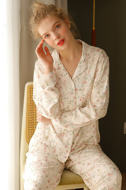 Amora™ Söğüt Yaprağı Çiçekli Pijama Takımı