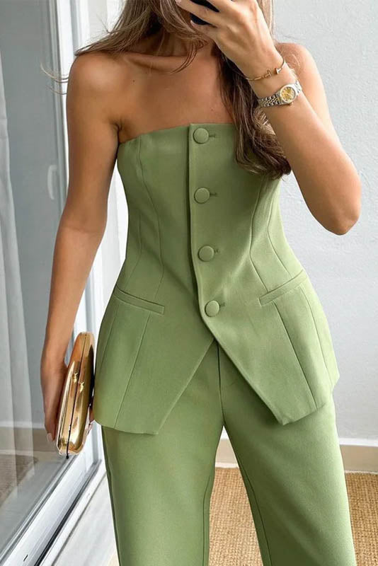 Amora™ Commute Style Blazer Tube Top Set