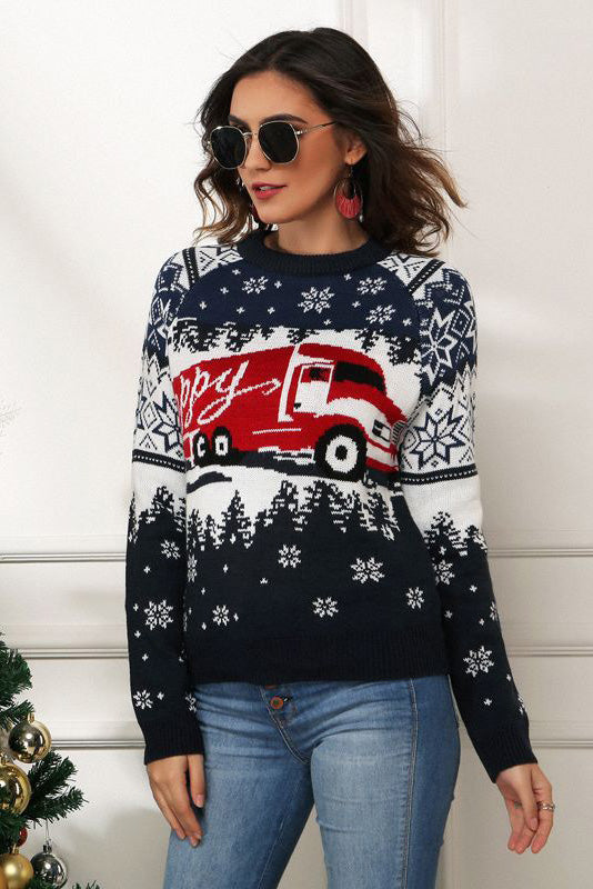 Amora™ Kar Tanesi ve Kamyon Desenli Noel Kazak