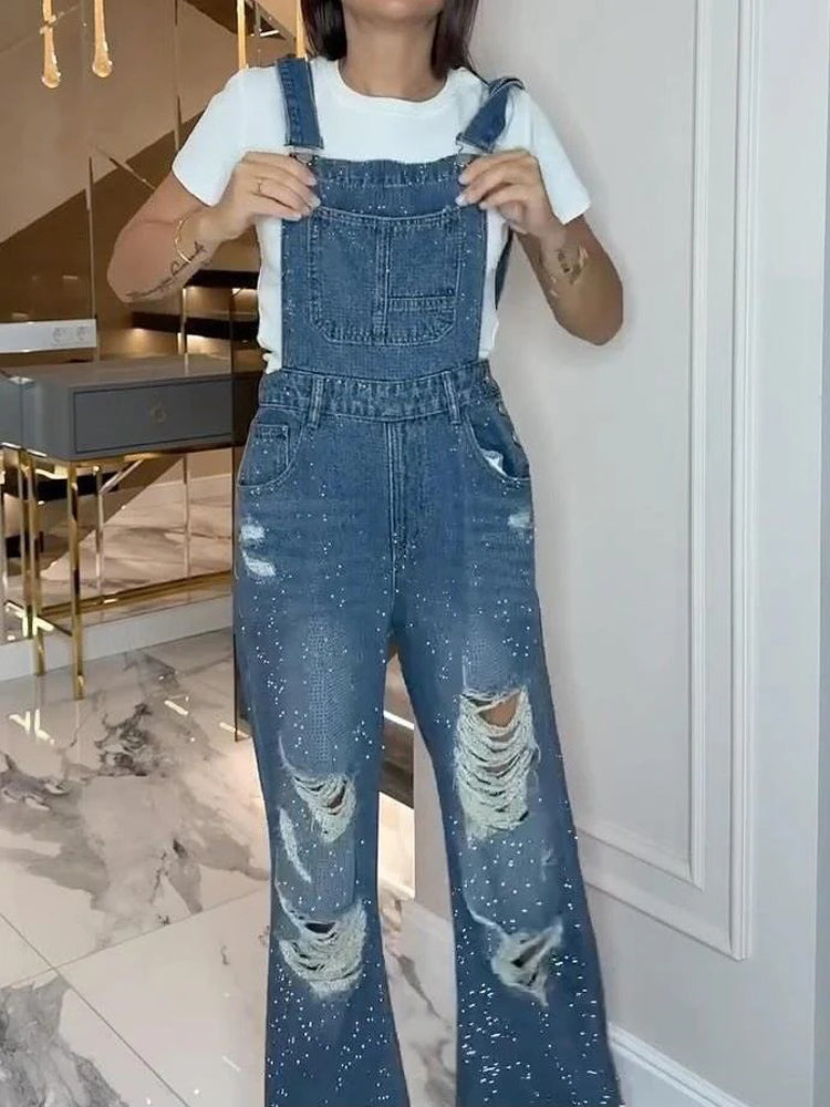 Amora™ Ripped Denim Overalls