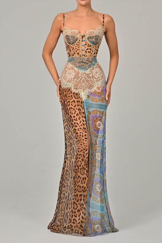 Amora™ Whispers of the Wild – Waist-Tied Maxi Dres