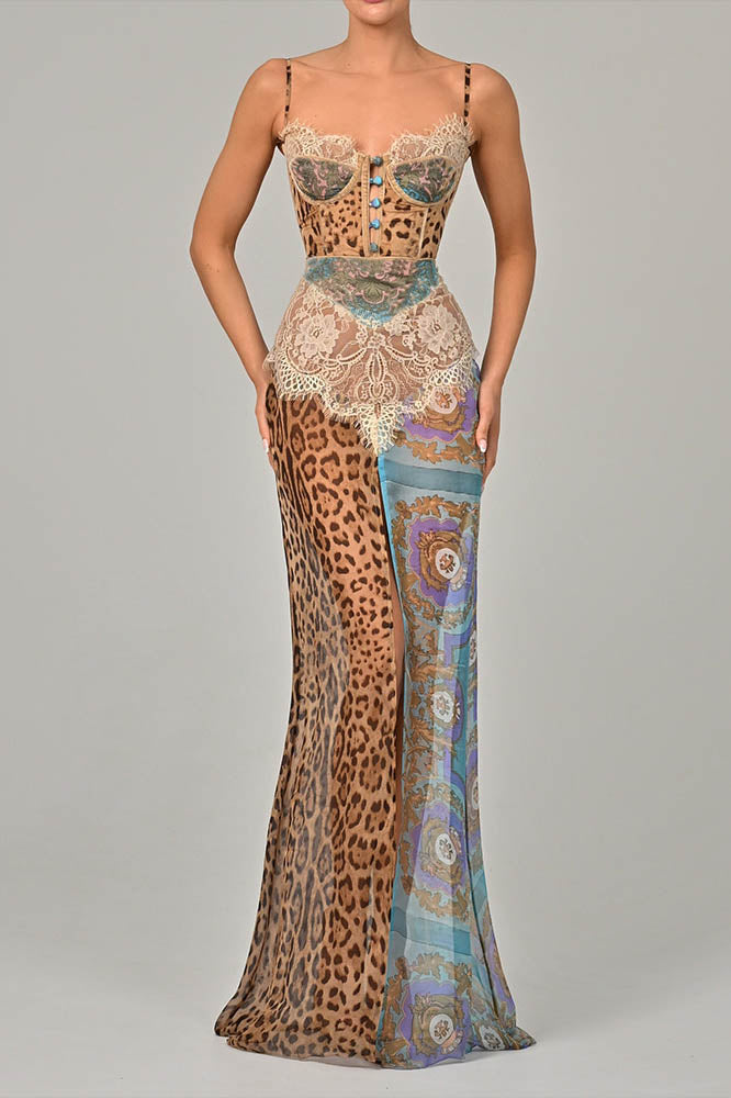 Amora™ Whispers of the Wild – Waist-Tied Maxi Dres