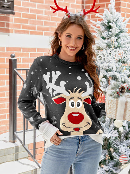 Amora™ Noel Ayısı ve Boynuz Örgü Kazak