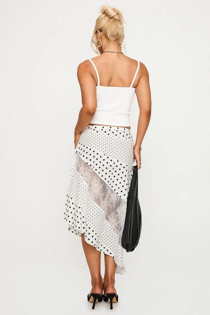 Amora™ Rennar Midi Skirt White /Polka Dot