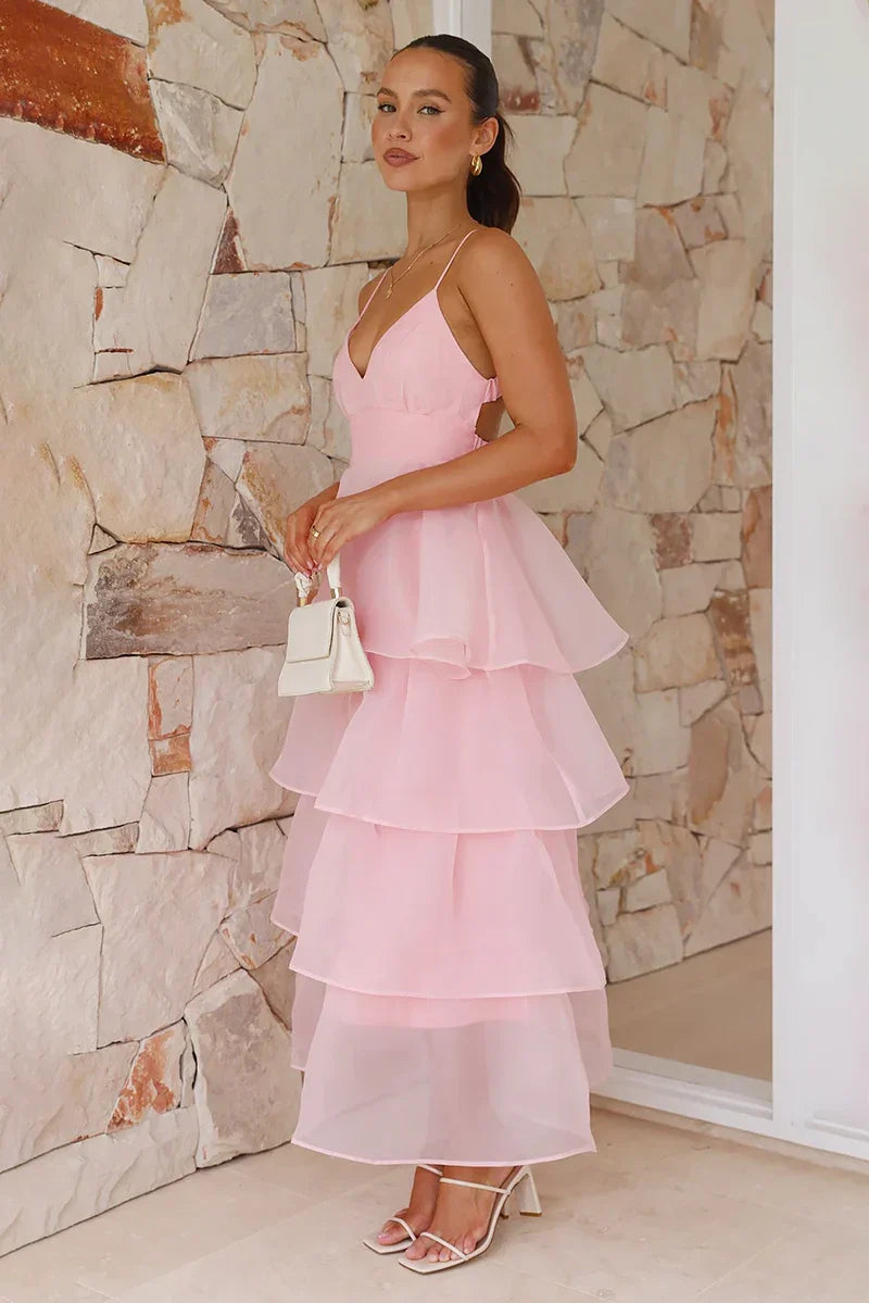 Amora™ Shayla Uzun Elbise - Pembe