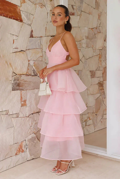 Amora™ Shayla Uzun Elbise - Pembe