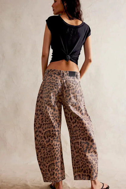 Amora™ Leopar Desenli Fıçı Pantolon