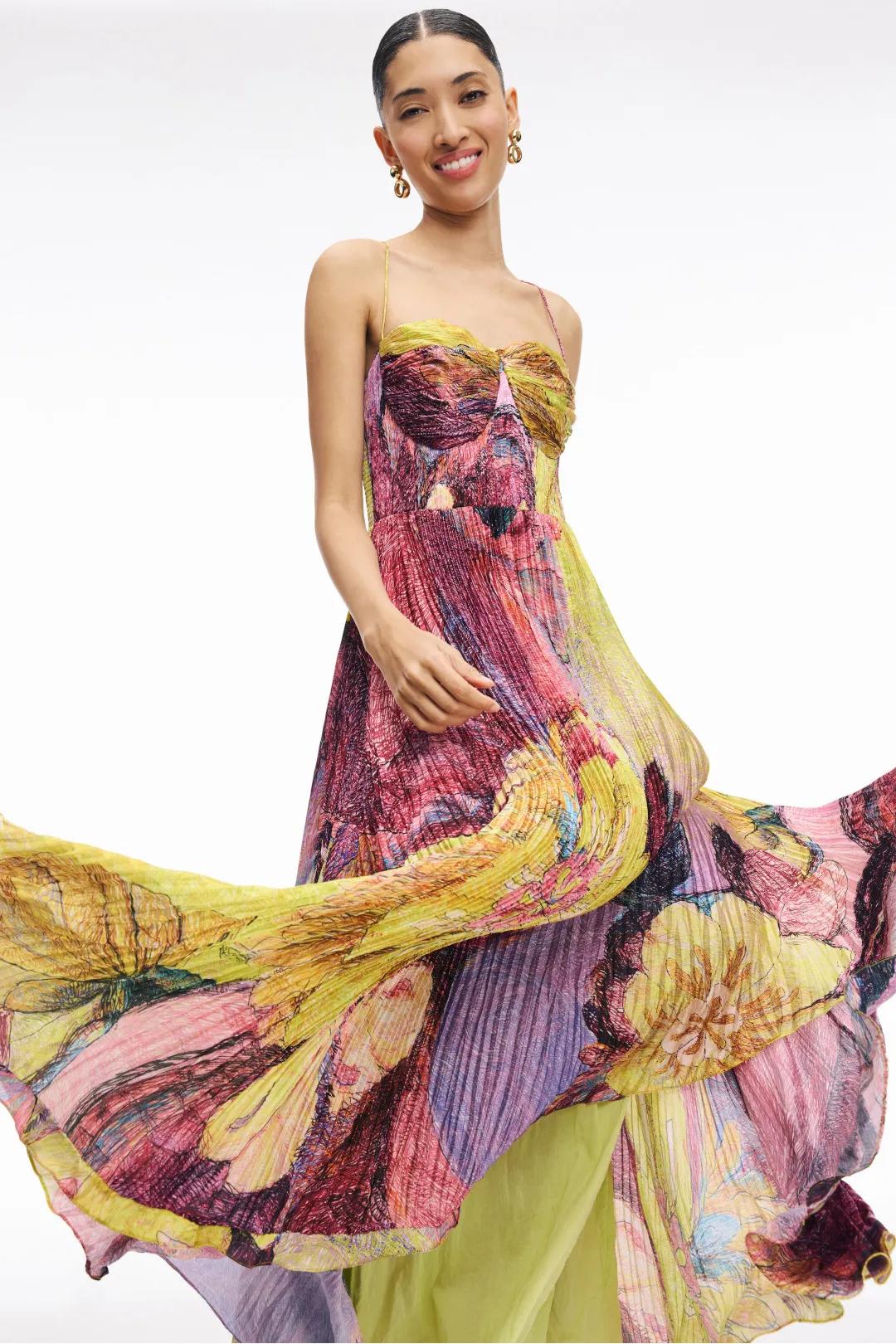Amora™ Kiara Multicolored Ikat Print Maxi Dress
