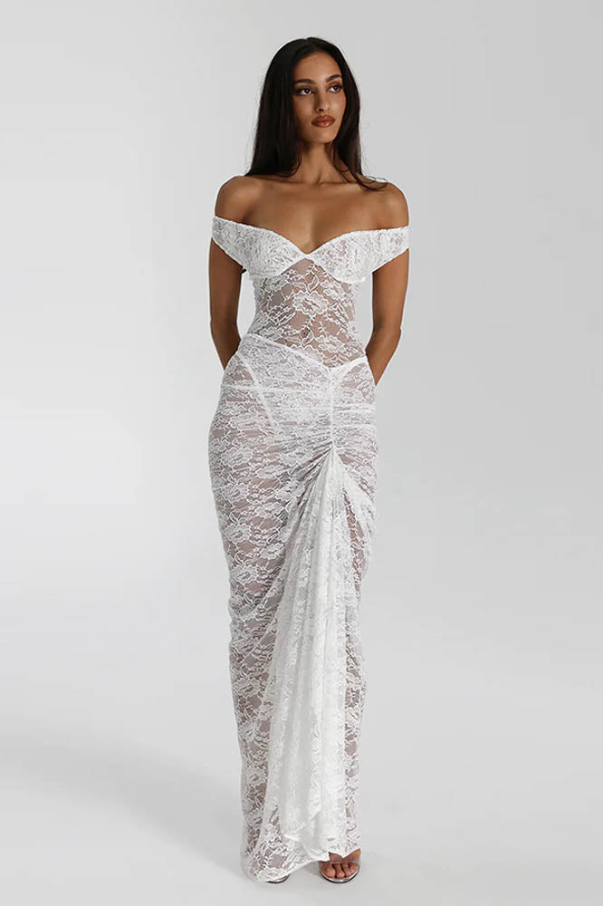 Amora™ Lace Whisper – Backless Skirt Ensemble