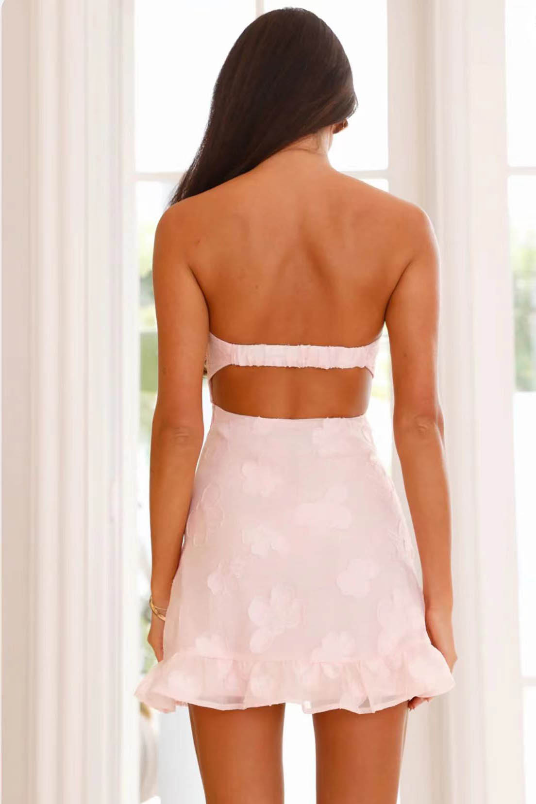 Amora™ Vintage Bloom Strapless Mini Dress