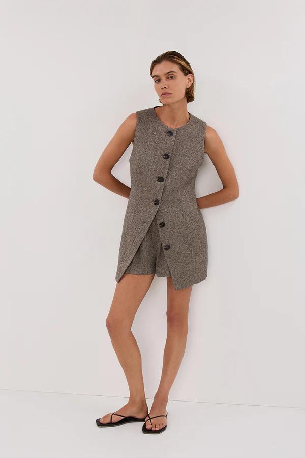 Amora™ Frankie Choc Tweed Tunik Yelek Seti