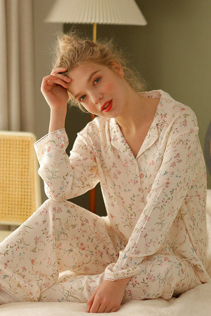 Amora™ Söğüt Yaprağı Çiçekli Pijama Takımı
