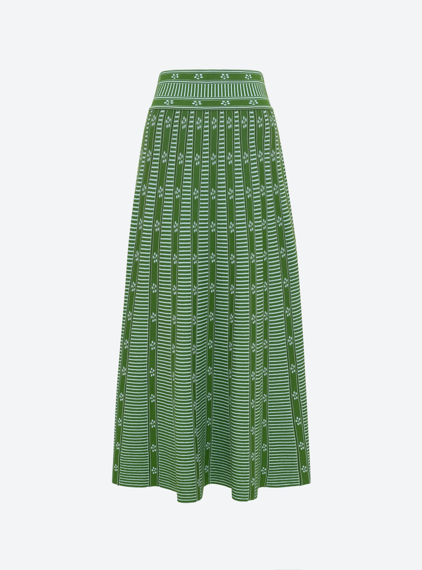 Amora™ Green Floral Jacquard Skirt