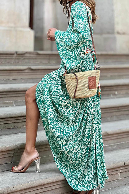 Amora™ Summer V-Neck Floral Midi Dress