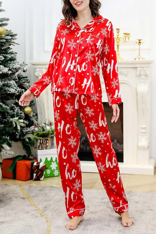 Amora™ Kar Tanesi Desenli İpek Görünümlü Pijama Takımı