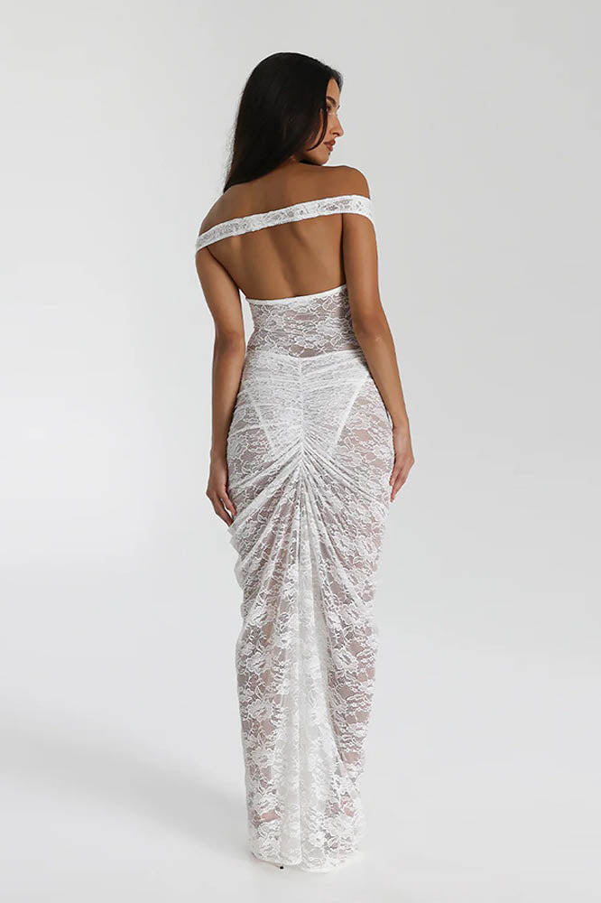 Amora™ Lace Whisper – Backless Skirt Ensemble