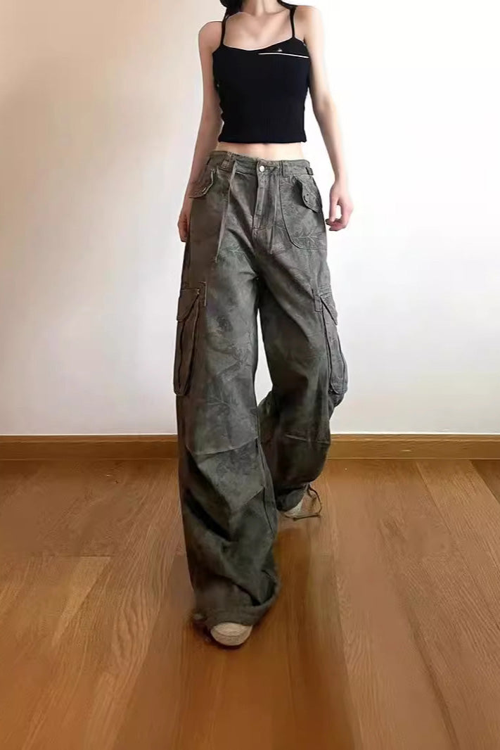 Amora™ Zayıflatıcı Kamuflaj Kargo Kot Pantolon