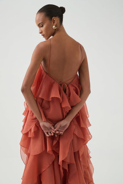 Amora™ Tartar Castle Stacks Maxi Dress