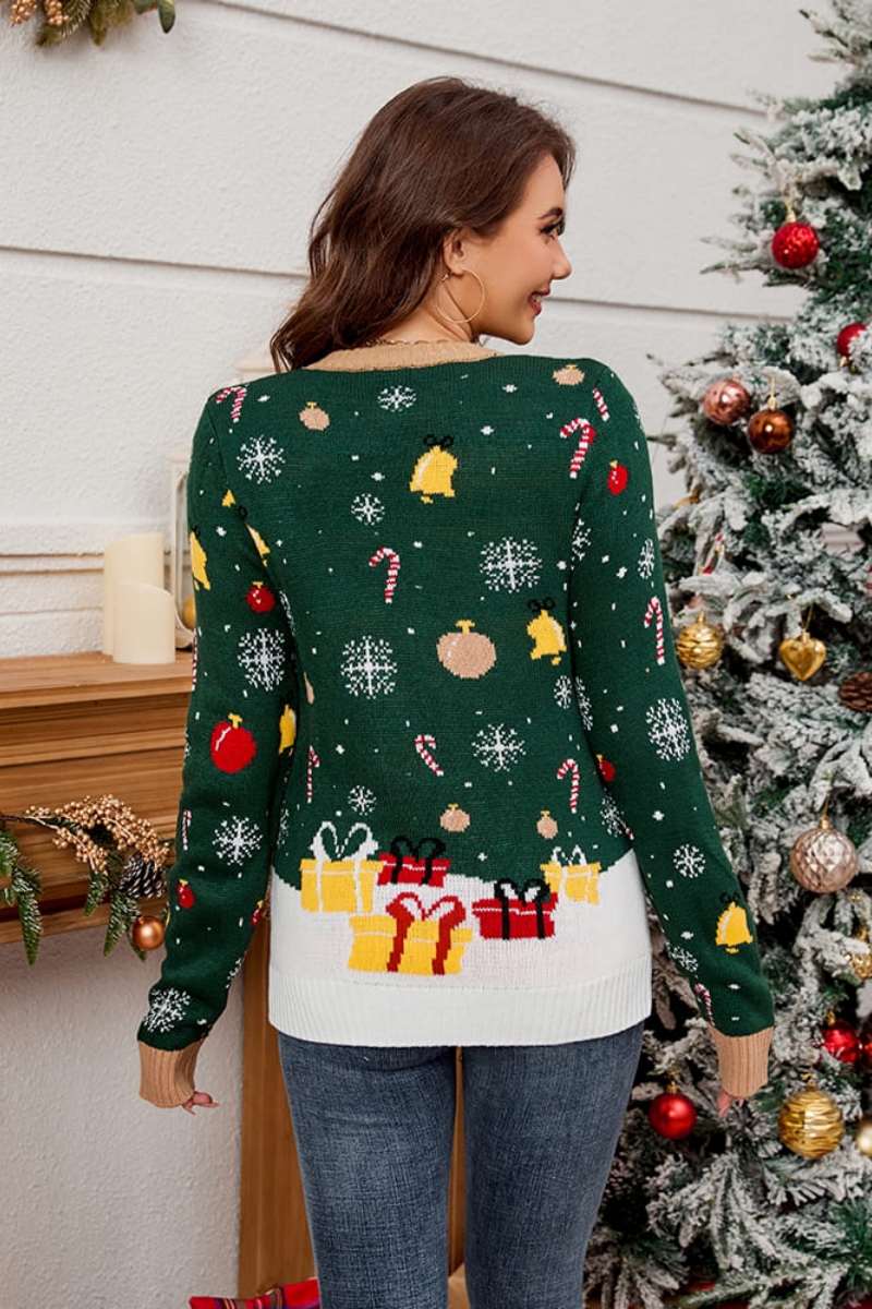 Amora™ Noel Baba Yuvarlak Yaka Kazak Örgü Kazak