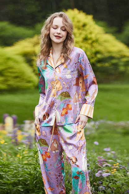 Amora™ Tüylü Hayvan ve Balık Uzun Pijama Takımı