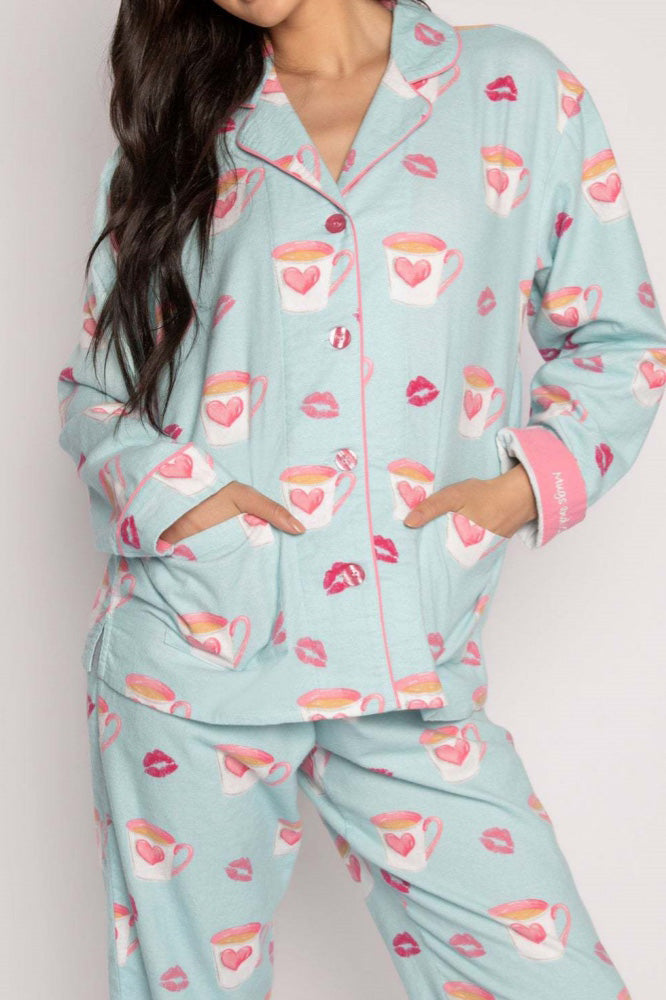 Amora™ Kalp ve Dudak Baskılı Pijama Takımı