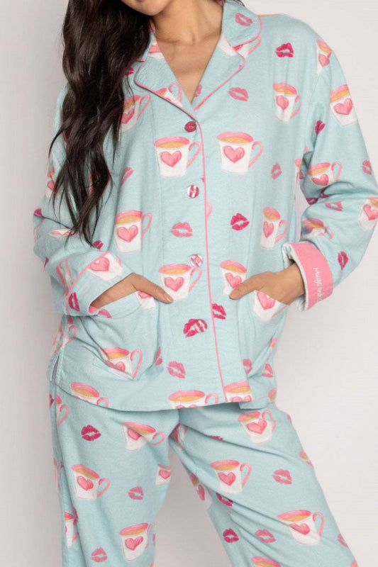 Amora™ Kalp ve Dudak Baskılı Pijama Takımı