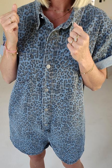 Amora™ Jini Jeans Playsuit Blue Leo