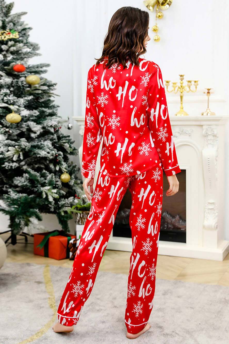 Amora™ Kar Tanesi Desenli İpek Görünümlü Pijama Takımı