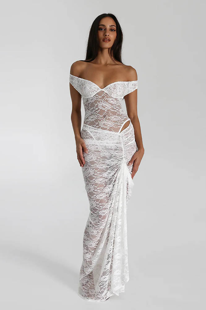 Amora™ Lace Whisper – Backless Skirt Ensemble