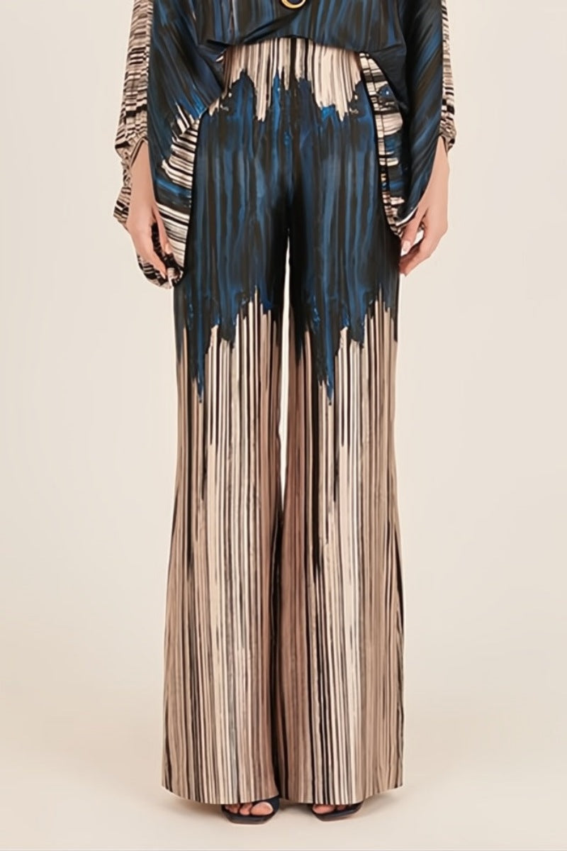 Amora™ Abstract Waves İkili Takım - Mavi-Kahverengi