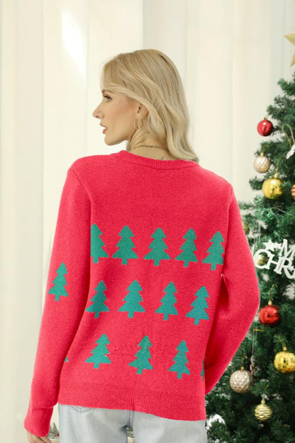 Amora™ Parıldayan Payetli Noel Ağacı Örgü Kazak