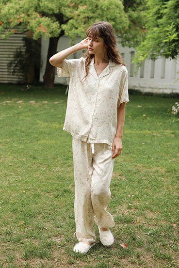 Amora™ Söğüt Yaprağı Çiçekli Pijama Takımı