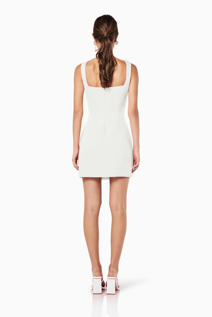 Amora™ Solid Color 3D Floral Strap Mini Dress