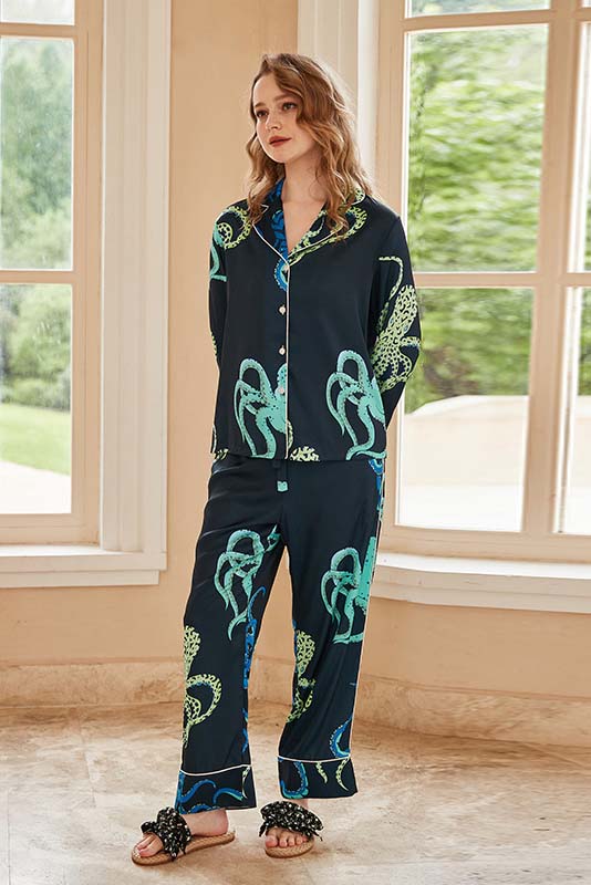 Amora™ Ahtapot Desenli Pijama Takımı