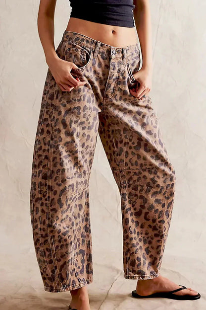 Amora™ Leopar Desenli Fıçı Pantolon