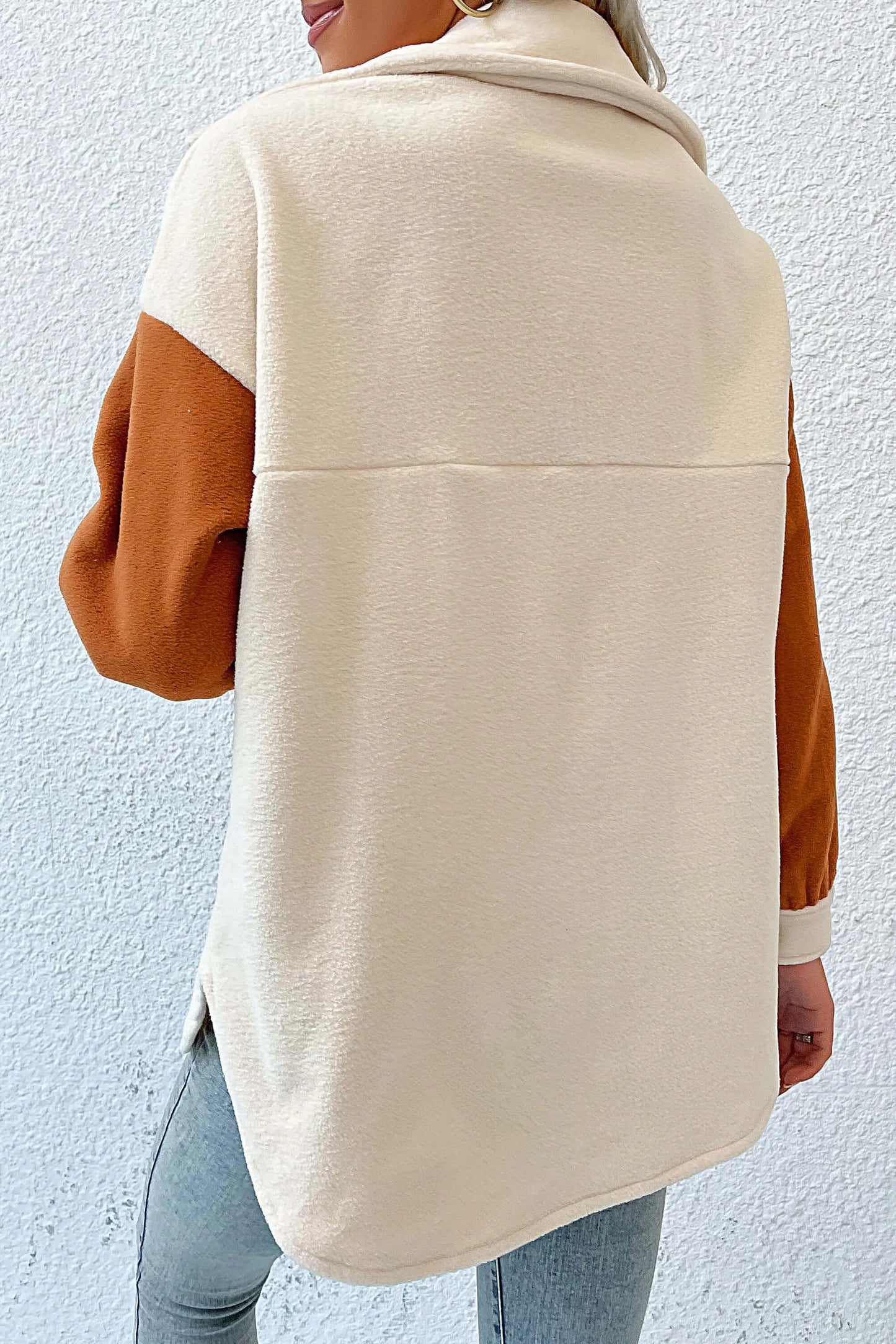 Amora™ Down To Cuddle Cozy Shacket - Krem