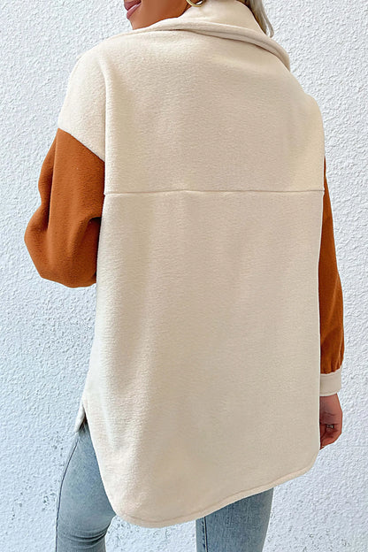 Amora™ Down To Cuddle Cozy Shacket - Krem