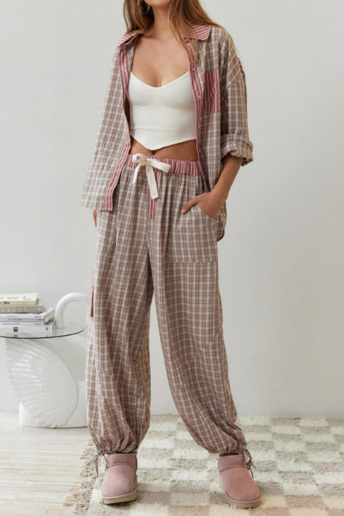 Amora™ Gök Mavisi Bol Ek Parçalı Pijama Takımı