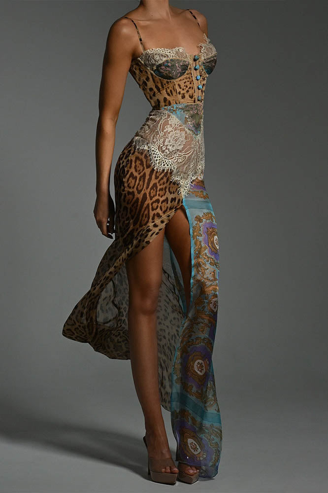 Amora™ Whispers of the Wild – Waist-Tied Maxi Dres
