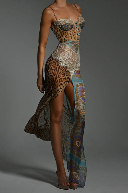 Amora™ Whispers of the Wild – Waist-Tied Maxi Dres