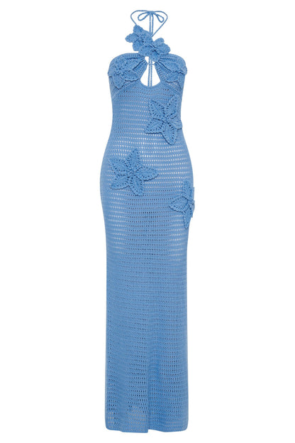 Amora™ Beverly Floral Aplike Tığ İşi Uzun Elbise