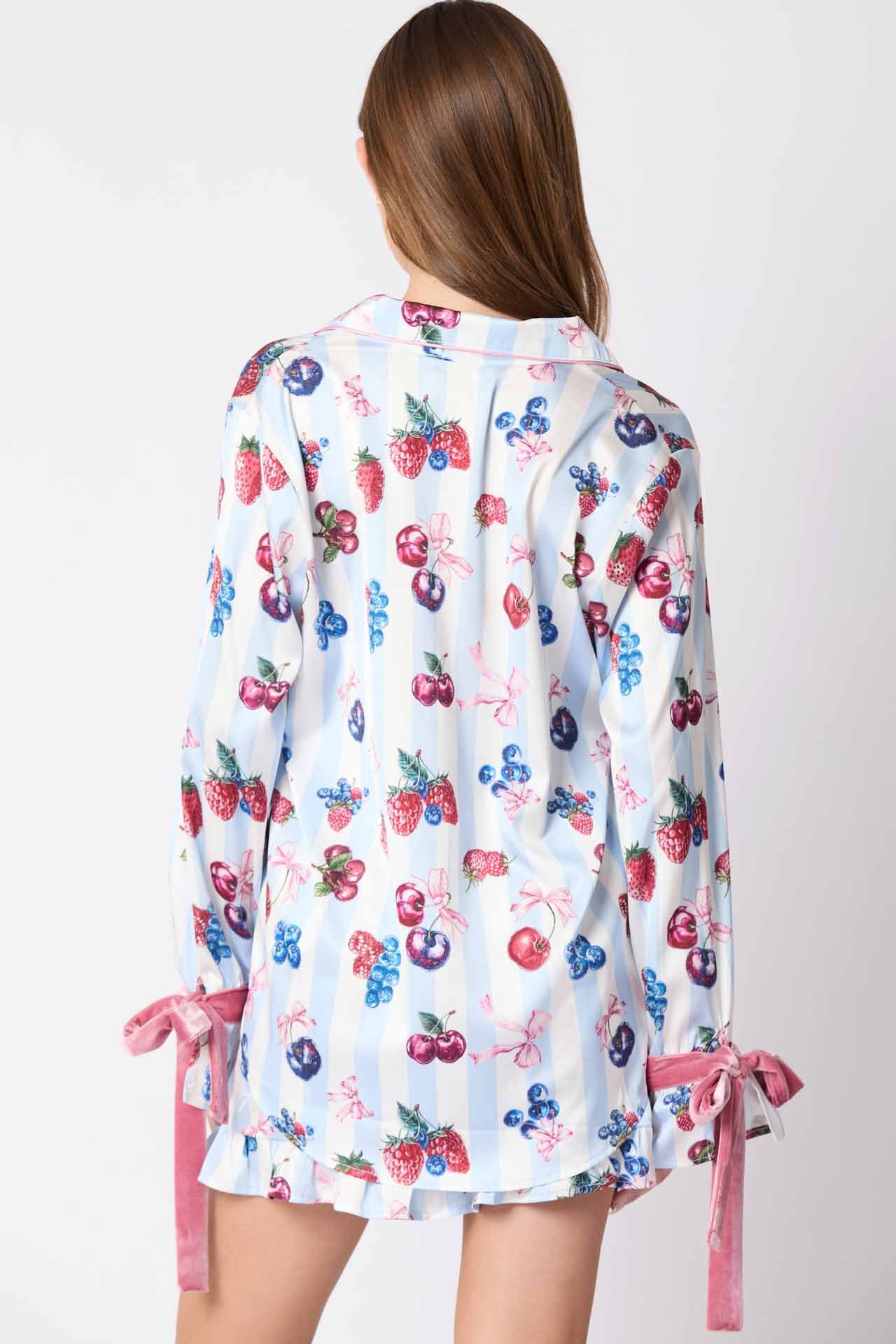 Amora™ Pijama Takımı Fiyonklu Manşetler