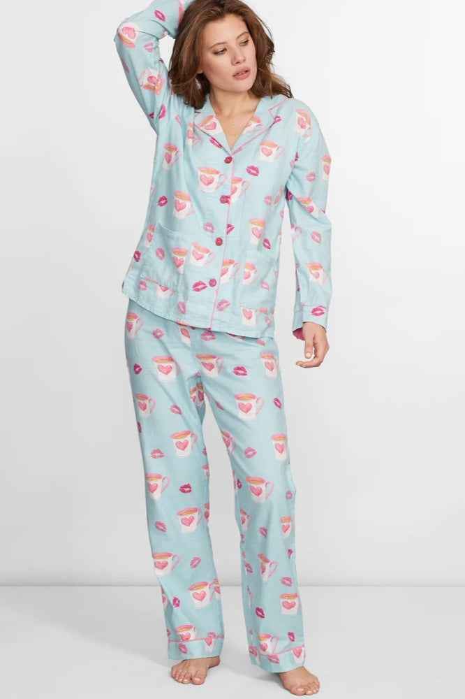 Amora™ Kalp ve Dudak Baskılı Pijama Takımı