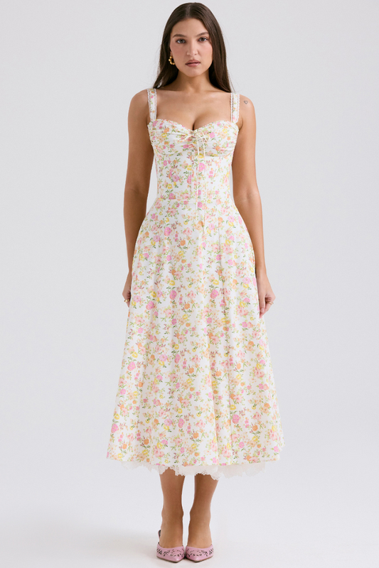 Amora™ Athenais Çiçekli Dantelli Maxi Elbise