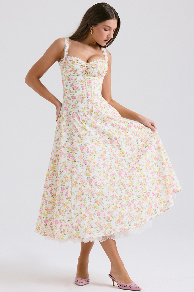 Amora™ Athenais Çiçekli Dantelli Maxi Elbise